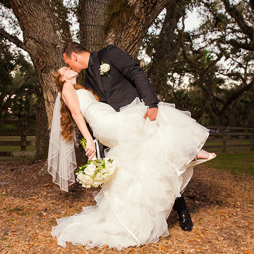 Deep kiss wedding photograph