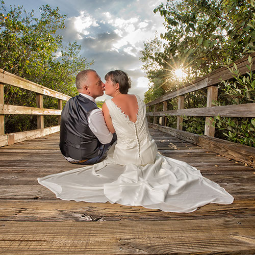 mature couple in a florida wedding