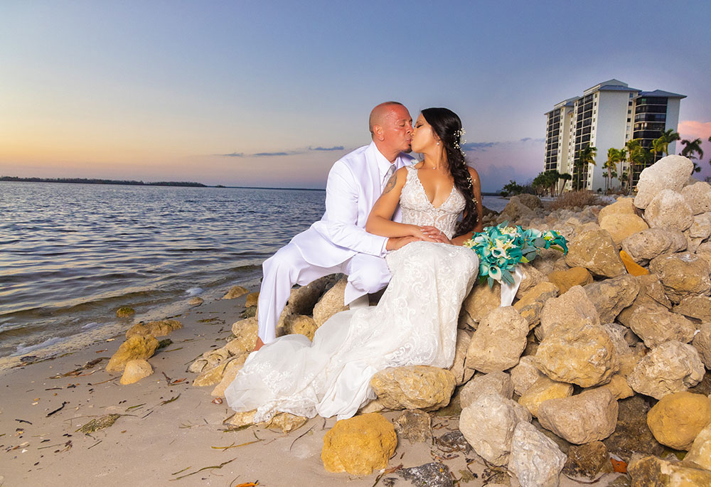 Ocean wedding photos in SW Florida by Chris Kovaz