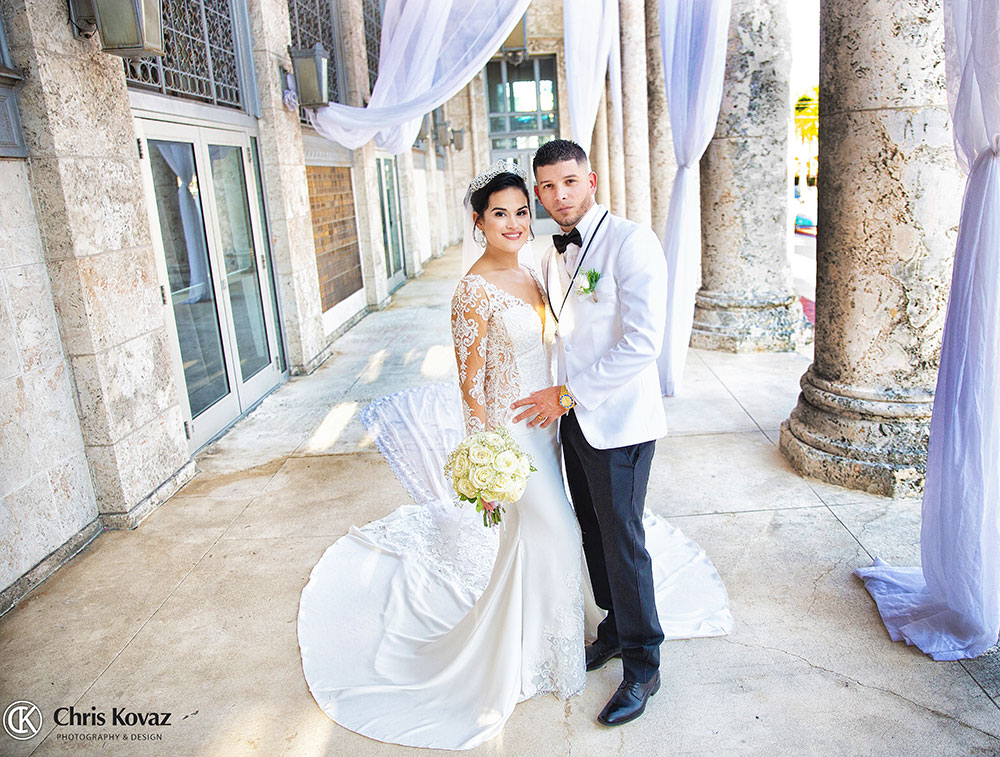 Young wedding couple