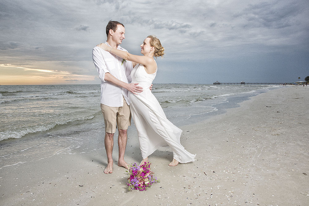 Wedding couple on the beach